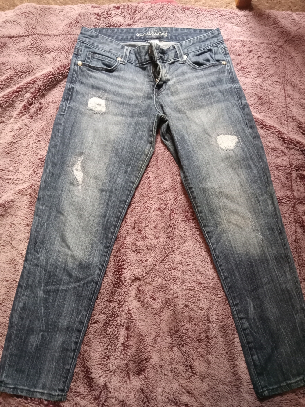 Maurices Distressed Cropped Jeans - Blue